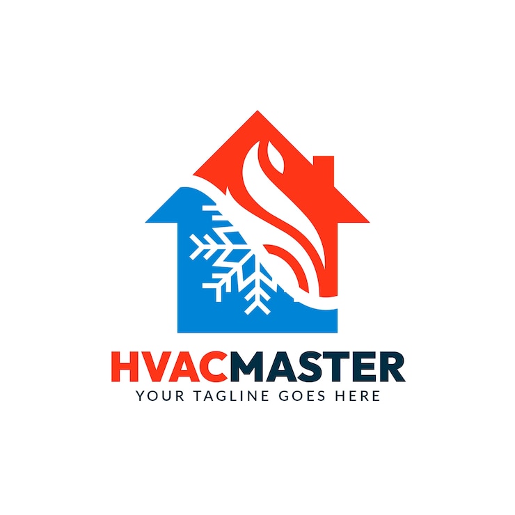 Vettore gratuito modello di logo hvac creativo