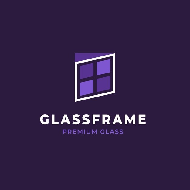 Modello di logo in vetro design piatto