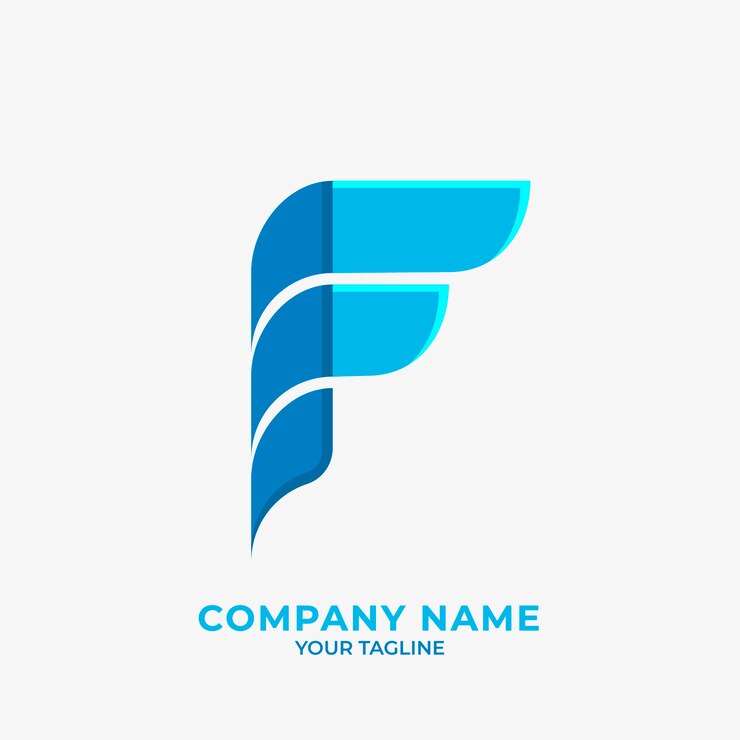 Vettore gratuito modello di logo lettera f design piatto