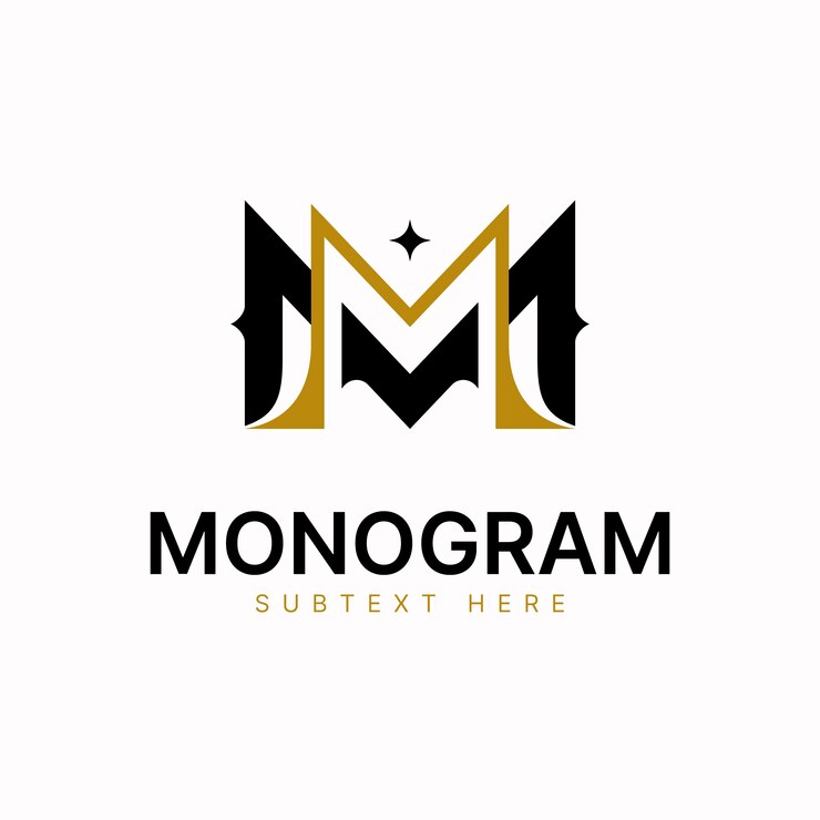 Vettore gratuito modello di logo mm design piatto