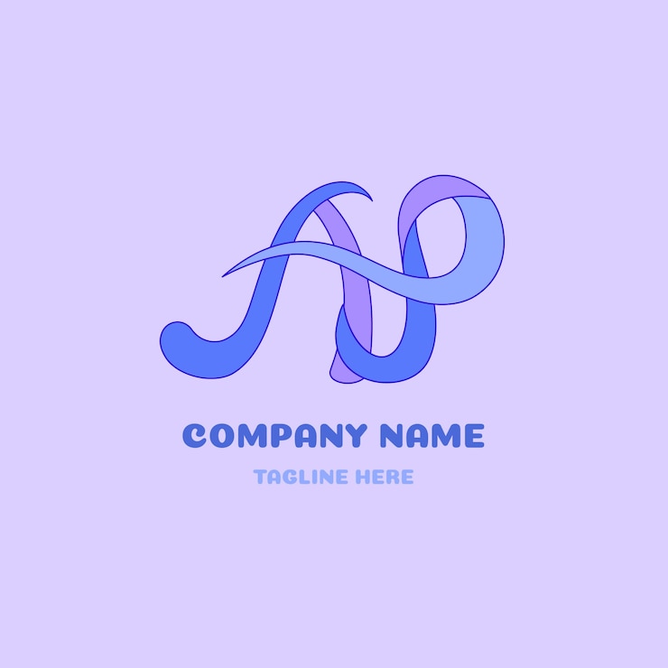 Vettore gratuito modello di logo monogramma ap