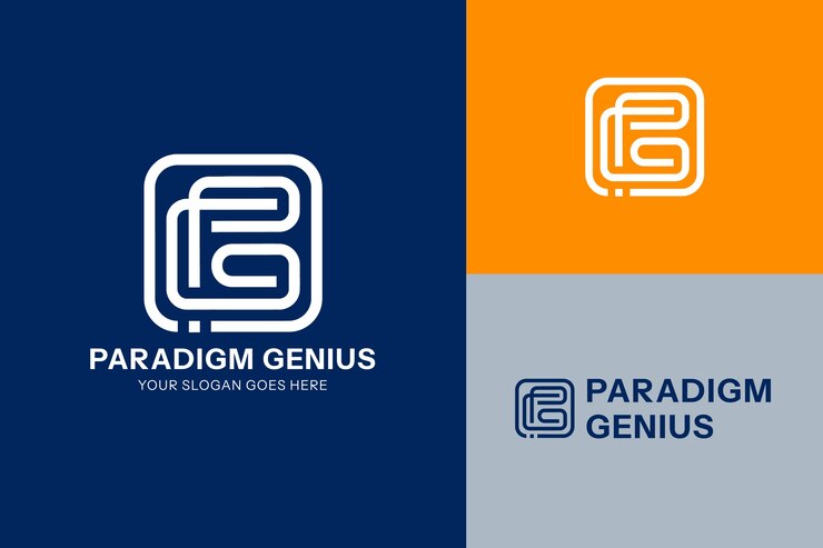 Vettore gratuito modello di logo monogramma pg design piatto