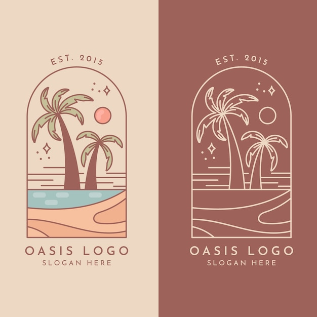 Modello di logo oasi disegnato a mano