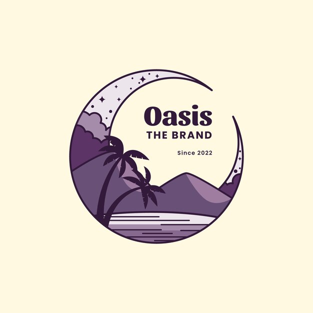 Modello di logo oasi disegnato a mano
