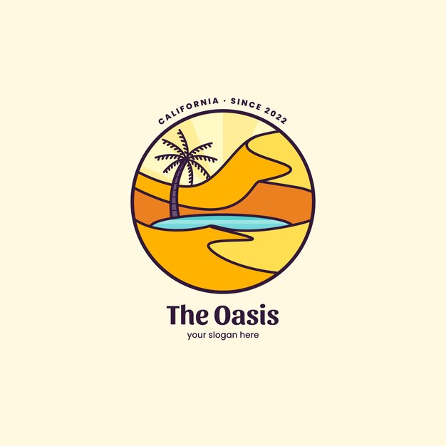 Modello di logo oasi disegnato a mano