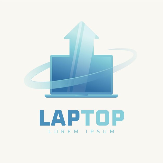 Modello di logo per laptop sfumato creativo