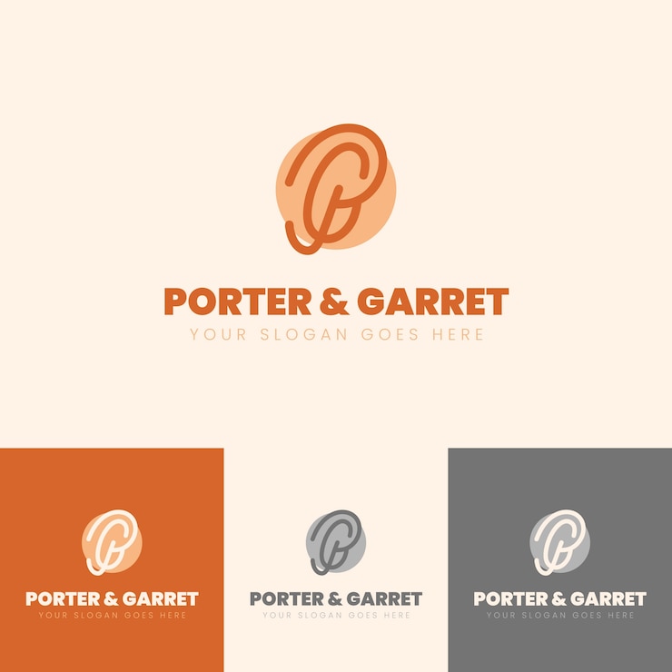 Vettore gratuito modello di logo pg disegnato a mano