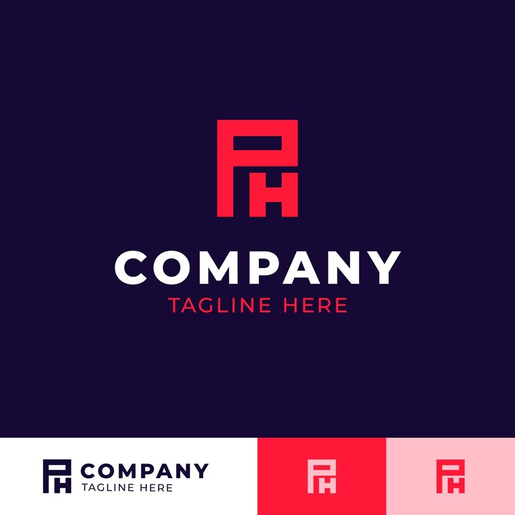Vettore gratuito modello di logo ph o hp design piatto