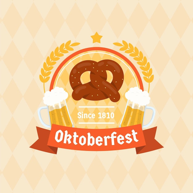 Modello di logo piatto per la celebrazione dell'oktoberfest