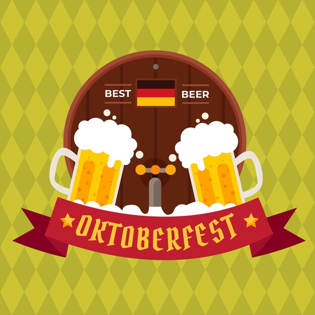 Modello di logo piatto per la celebrazione dell'oktoberfest