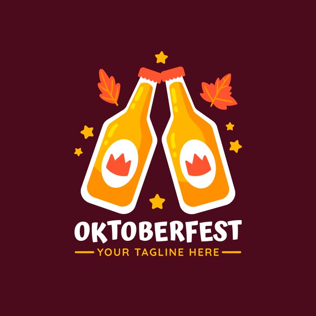 Modello di logo piatto per la celebrazione dell'oktoberfest