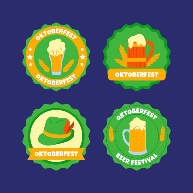Modello di logo piatto per la celebrazione dell'oktoberfest
