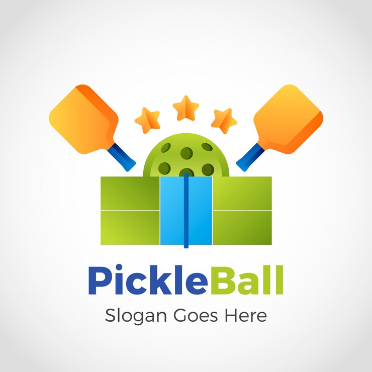 Vettore gratuito modello di logo pickleball sfumato