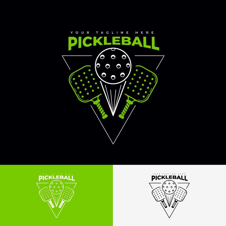 Vettore gratuito modello di logo pickleball