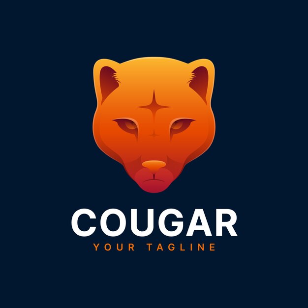 Modello di logo puma creativo sfumato