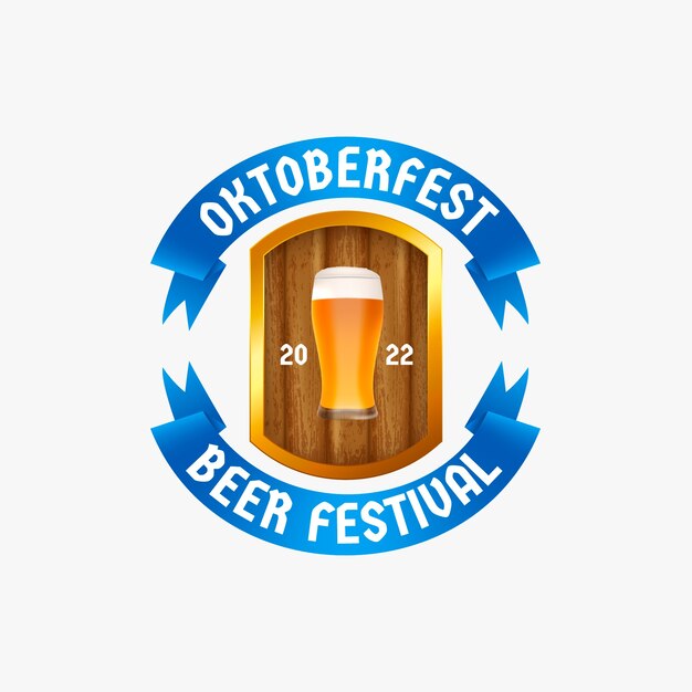 Modello di logo realistico per il festival dell'oktoberfest