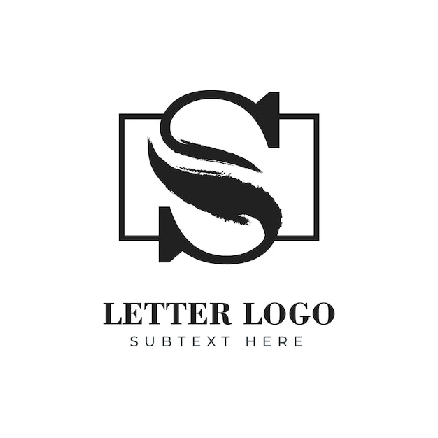 Modello di logo s dipinto a mano