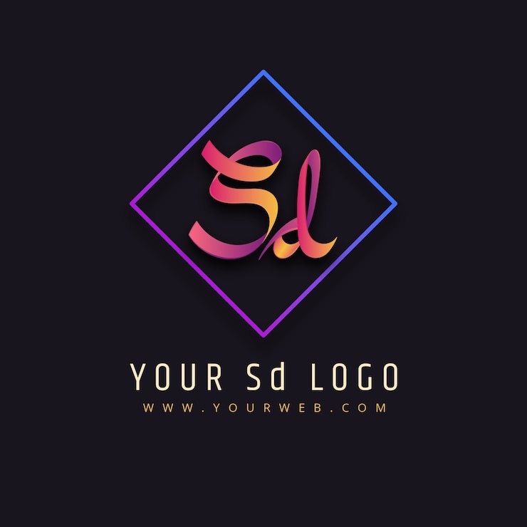 Vettore gratuito modello di logo sd professionale