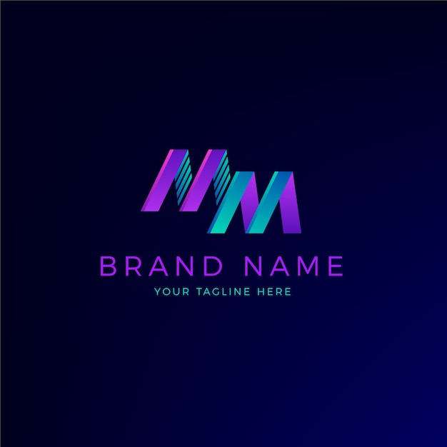 Modello di logo sfumato mm
