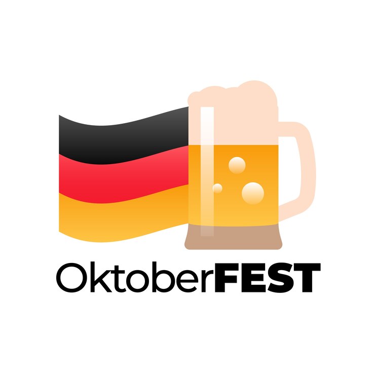 Vettore gratuito modello di logo sfumato per il festival dell'oktoberfest