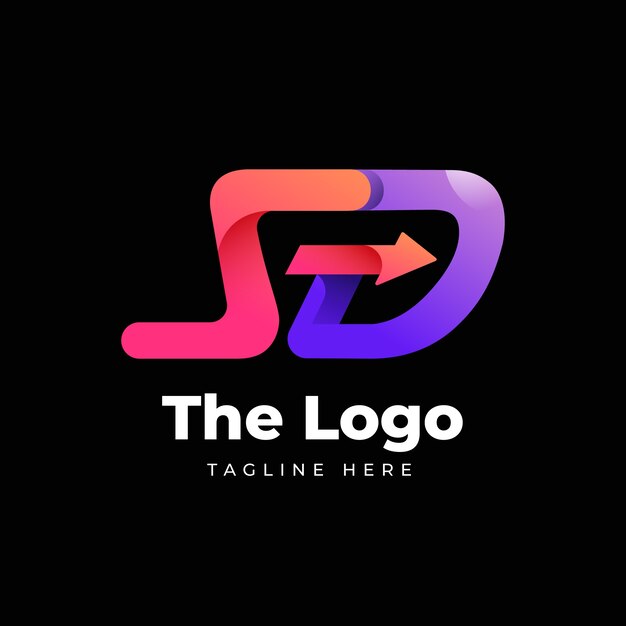 Modello di logo sfumato sd o ds