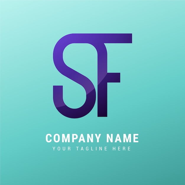 Modello di logo sfumato sf o fs