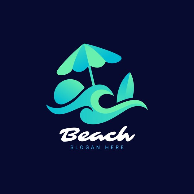 Modello di logo spiaggia sfumata