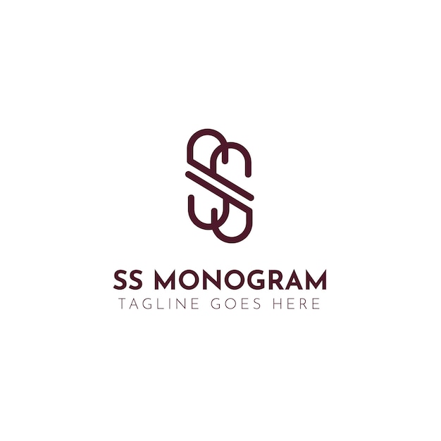 Modello di logo ss design piatto