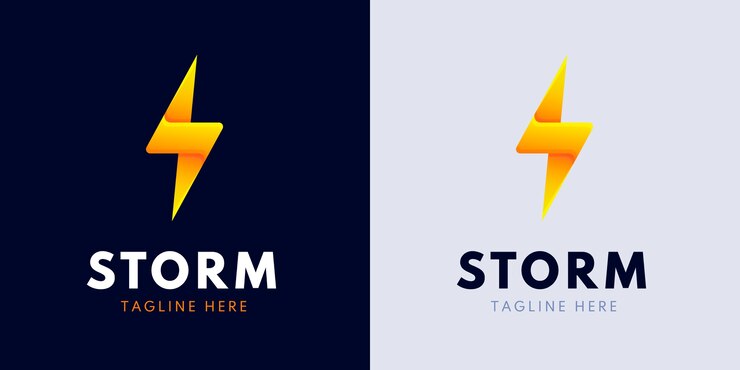 Vettore gratuito modello di logo tempesta professionale