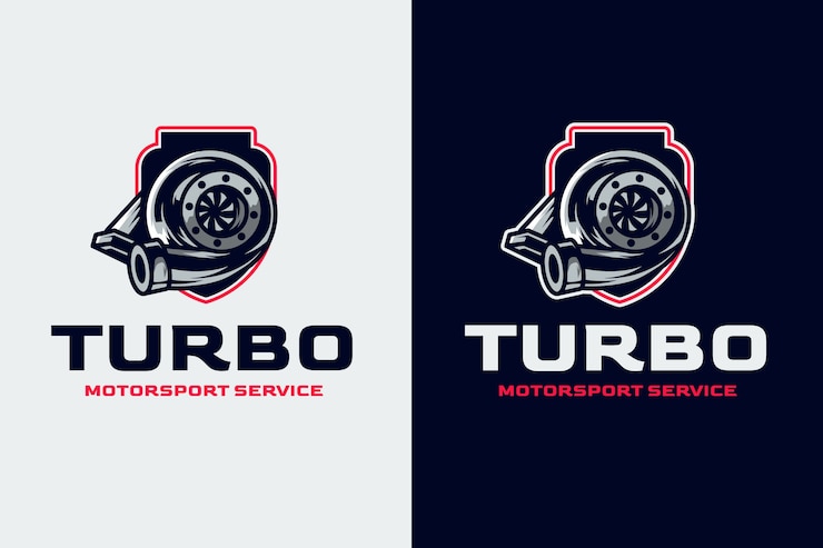 Vettore gratuito modello di logo turbo disegnato a mano