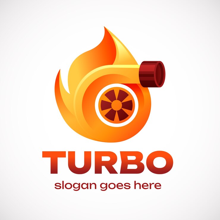 Vettore gratuito modello di logo turbo sfumato