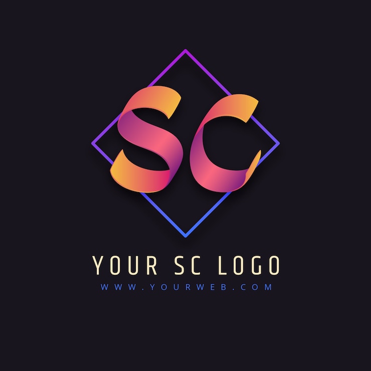 Vettore gratuito modello di logotipo professionale sc