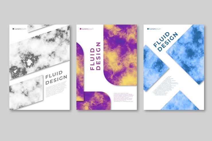 Vettore gratuito modello di manifesto colorato effetto fluido