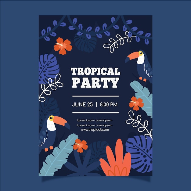 Modello di manifesto festa tropicale