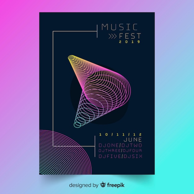 Modello di manifesto festival di musica