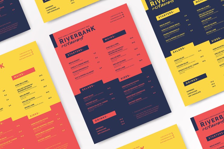 Vettore gratuito modello di menu colorato