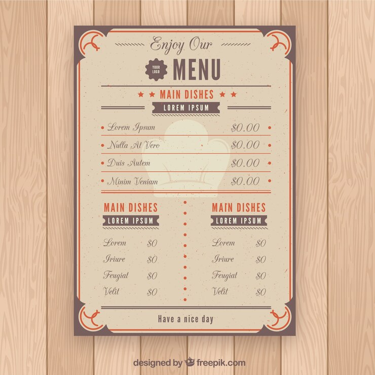 Vettore gratuito modello di menu creativo