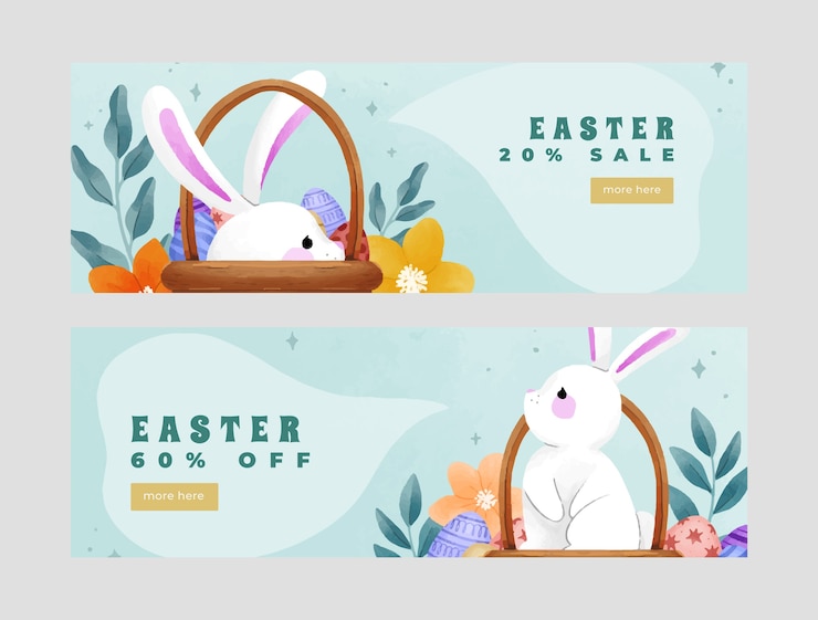 Vettore gratuito modello di menu del brunch di pasqua dell'acquerello