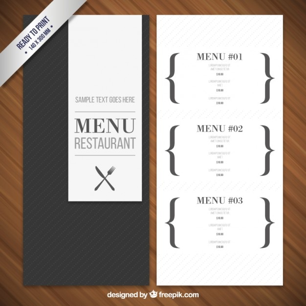 Vettore gratuito modello di menu moderno