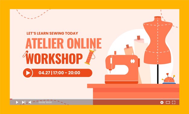 Modello di miniatura di youtube dell'atelier disegnato a mano
