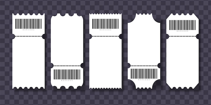 Vettore gratuito modello di mockup del biglietto del concerto di evento vuoto