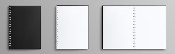Vettore gratuito modello di mockup vettoriale per quaderno a spirale