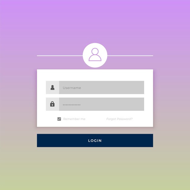 modello di modulo di pagina di login moderno con interfaccia utente facile
