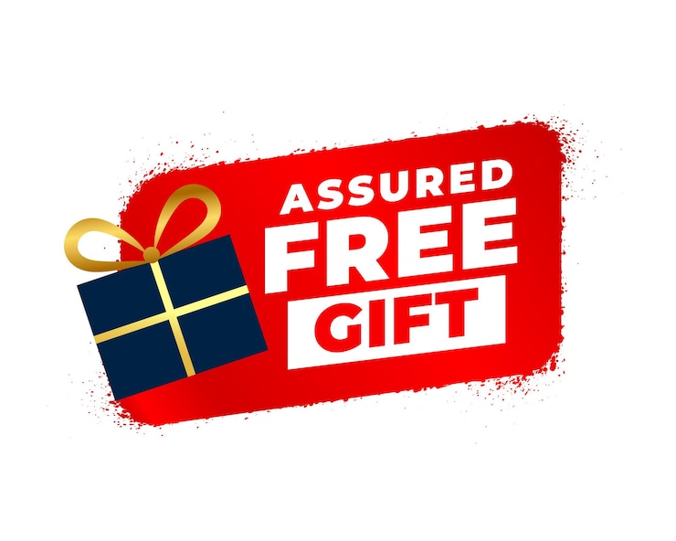 Vettore gratuito modello di offerta di regalo gratuito garantito elegante per la promozione del negozio online