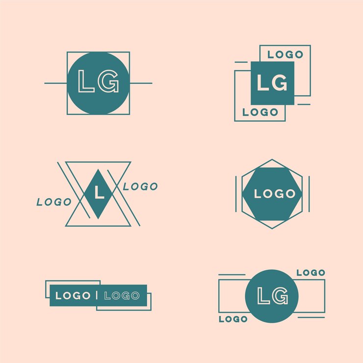 Vettore gratuito modello di pacchetto logo minimal in due colori