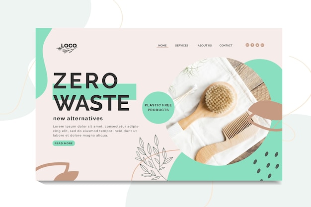 Modello di pagina di destinazione a rifiuti zero
