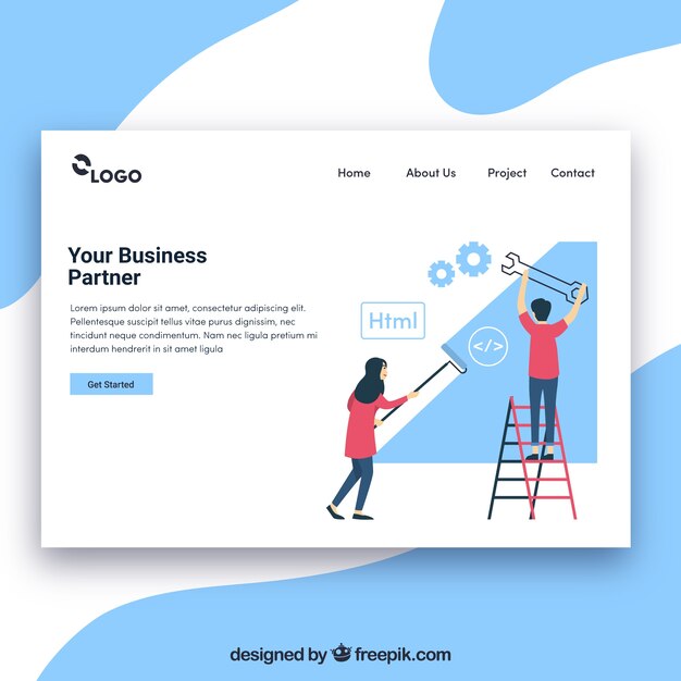 Modello di pagina di destinazione con il concetto di business