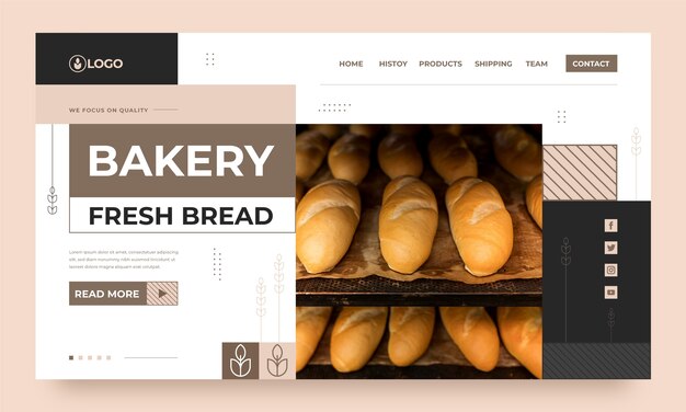 Modello di pagina di destinazione da forno minimale piatto