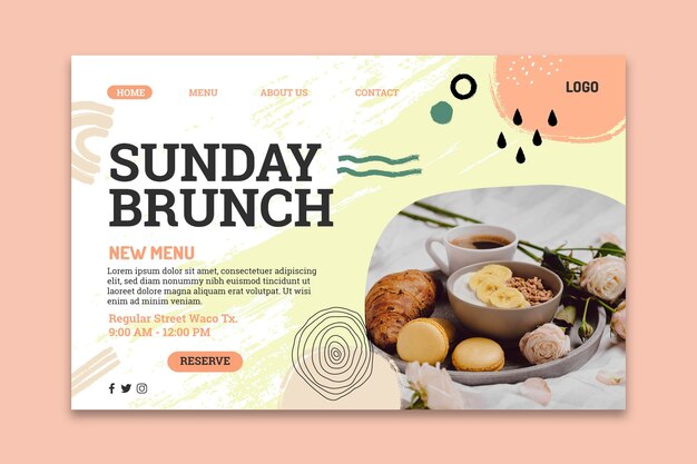 Modello di pagina di destinazione del brunch