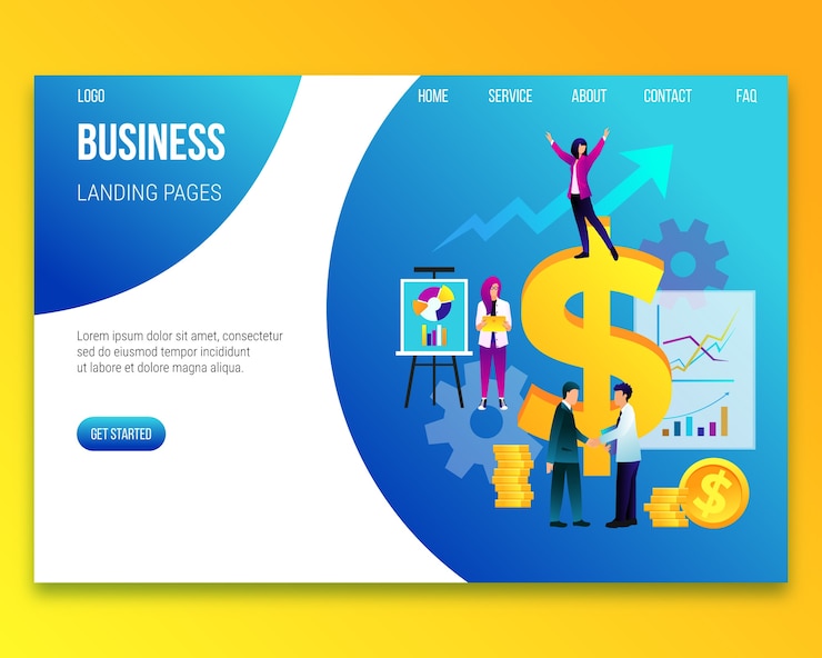 Vettore gratuito modello di pagina di destinazione del concetto di business